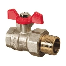 Кран шаровой TeRma RED 3/4" с американкой ручка-бабочка 26149