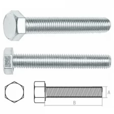 Болт М8х160 мм шестигр., цинк, кл.пр. 5.8, DIN 933 (20 кг) STARFIX (SM-15593-20)