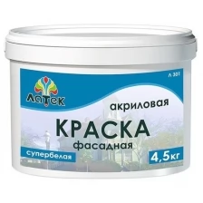 Краска воднодисперсионная, Оптимист, Латек Л301, фасадная, матовая, 45 кг